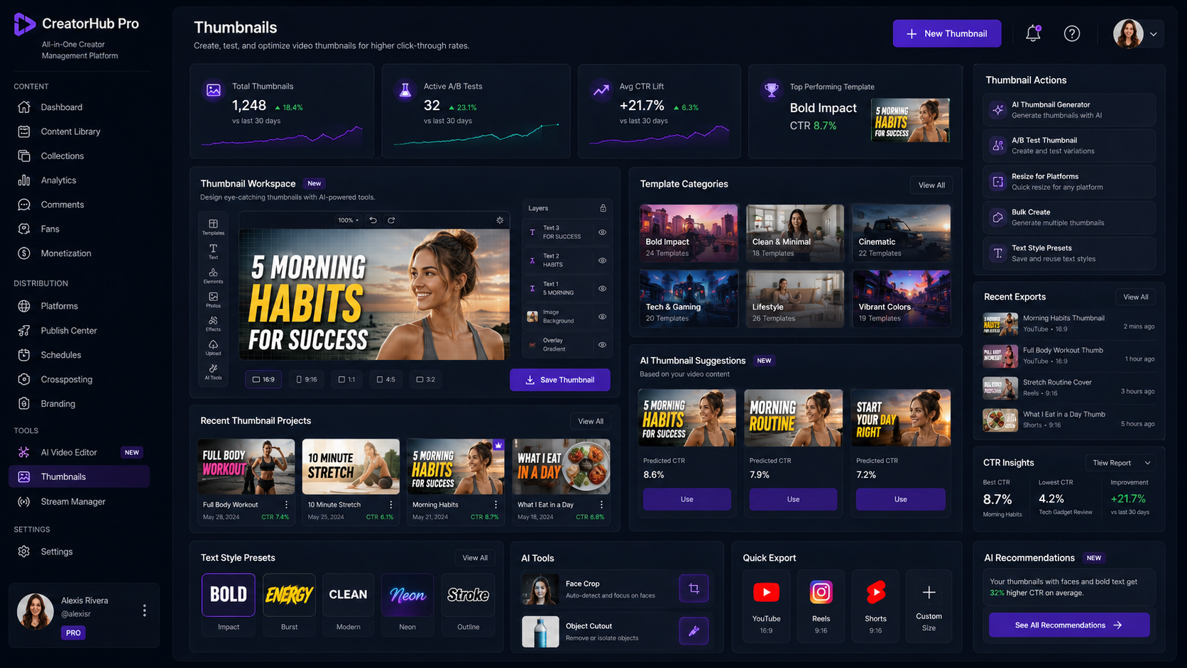 Content library thumbnails